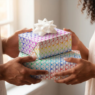 Kijk naar het leven door een regenboogkleurige bri inpakpapier vel