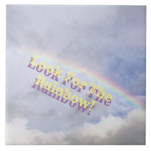 "KIJK NAAR HET RAINBOW"/RAINBOW IN SKY TEGELTJE