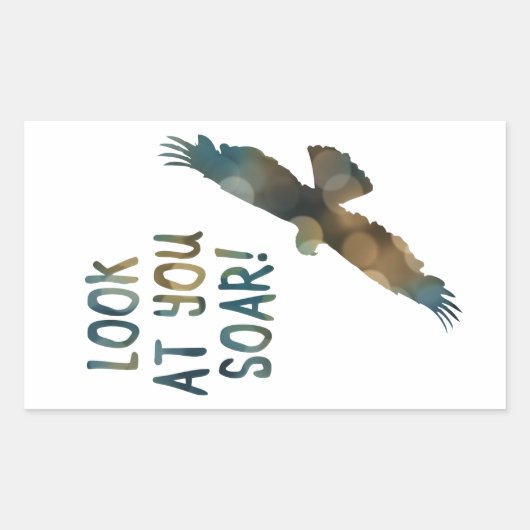 kijk naar je soar bokeh rechthoekige sticker (Voorkant)