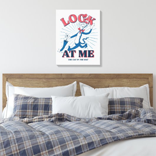 Kijk naar mij kat in het Pet Canvas Afdruk (Insitu (Slaapkamer))