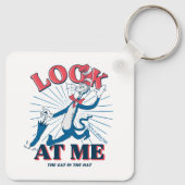 Kijk naar mij kat in het Pet Sleutelhanger (Achterkant)