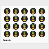 Kijk naar Pine Funny Pineapple Pun Dark BG Ronde Sticker (Vel)