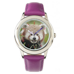Kijk naar rode panda. Pandrux. Horloge