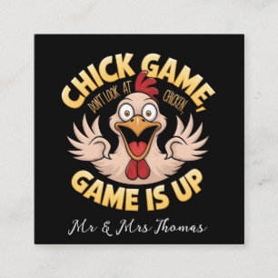 Kijk niet naar de Chicken The Funny Game Vierkante Visitekaartje
