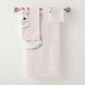 Kijk niet naar de kat - grappige witte kat bad handdoek (Insitu)