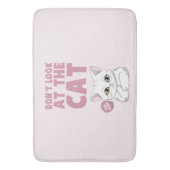 Kijk niet naar de kat - grappige witte kat badmat (Voorkant Verticaal)