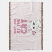 Kijk niet naar de kat - grappige witte kat deken (Voorkant Verticaal)