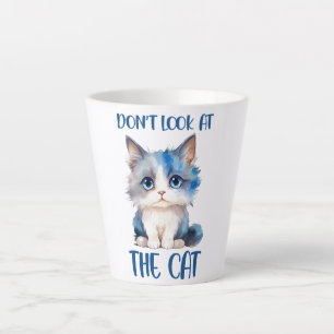 Kijk niet naar de kat - Schattige blauwachtige kit Latte Mok