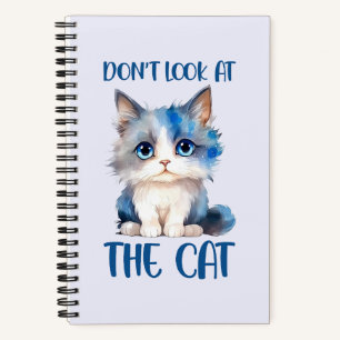 Kijk niet naar de kat - Schattige blauwachtige kit Notitieboek