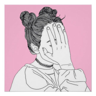 Kijk niet naar me esthetisch meisje. perfect poster