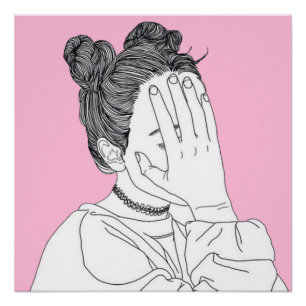 Kijk niet naar me esthetische pigtail Girl. Perfect Poster