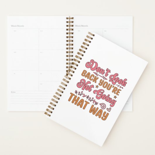 Kijk niet terug dat je niet zo gaat. planner (Display)