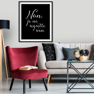 Kijk niet terug - geen spijt van Frans Inspirerend Poster