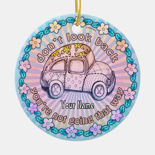 Kijk niet terug keramisch ornament (Voorkant)