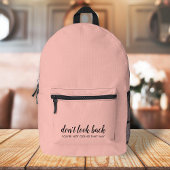 Kijk niet terug | Modern Uplifting Peachy Pink Bedrukte Rugzak