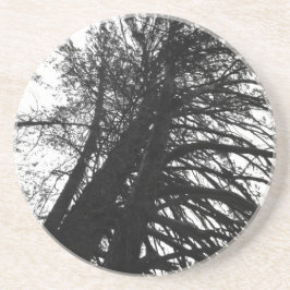 Kijk omhoog in de bomen zandsteen onderzetter