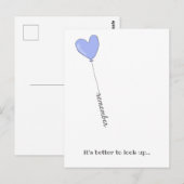 Kijk op! - Lila ballon met Motivatie prijsopgave Briefkaart (Voorkant / Achterkant)