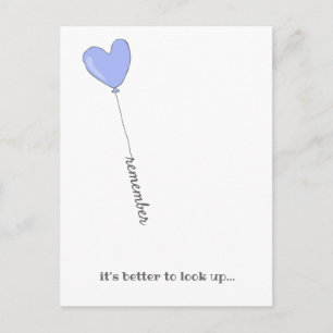 Kijk op! - Lila ballon met Motivatie prijsopgave Briefkaart