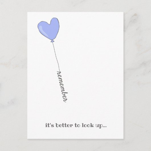 Kijk op! - Lila ballon met Motivatie prijsopgave Briefkaart (Voorkant)