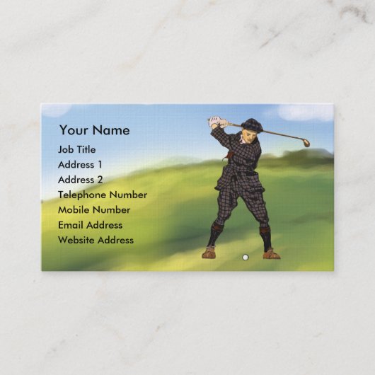  kijk Periode Golfer GolfVisitekaartjes Visitekaartje (Voorkant)