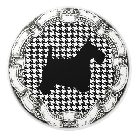  Kijk Schotse Terrier Keramische Knop (Voorkant)