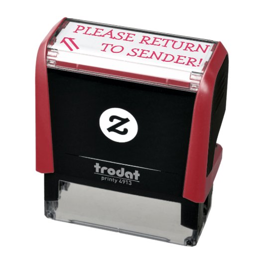 "KIJK TERUG NAAR SENDER!" + Pijl-rubberen stempel (Product)