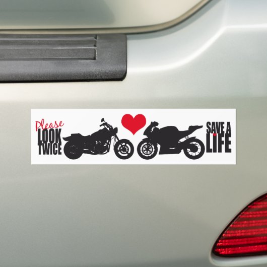 Kijk twee keer, bespaar een leven bumpersticker (Op auto)