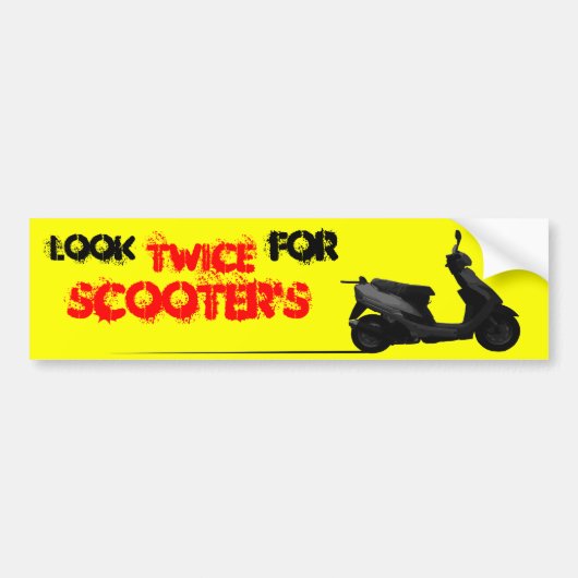 Kijk tweemaal naar scooters bumpersticker (Voorkant)