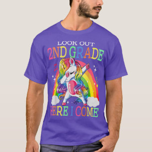 Kijk uit de 2de klas hier ik kom Dabbing Unicorn T T-shirt
