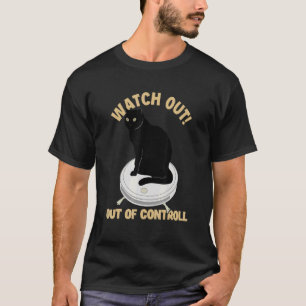 Kijk uit de hand kat mam kat kat papa ca t-shirt