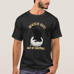 Kijk uit de hand kat moeder kat papa kat t-shirt