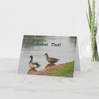 Kijk uit. Eend! verjaardagskaart Kaart