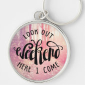 Kijk uit het weekend hier ik kom 2 sleutelhanger (Voorkant)