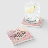 Kijk uit het weekend hier ik kom 2 stenen onderzetter (Zijkant)