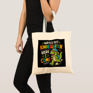 Kijk uit kleuterschool hier kom ik Dino Tote Bag
