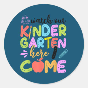 Kijk uit naar de Kindertuin hier kom ik naar schoo Ronde Sticker
