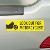 Kijk uit naar motorfietsen bumpersticker (Op auto)