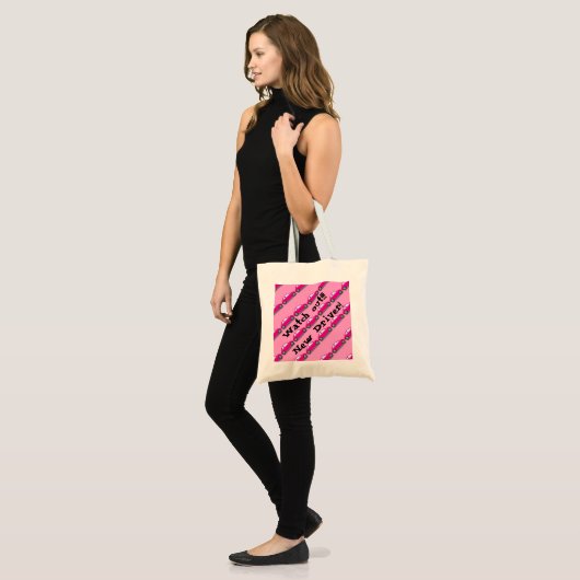 Kijk uit!! Nieuwe driver! Roze auto-Canvas tas (Voorkant (model))