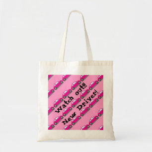 Kijk uit!! Nieuwe driver! Roze auto-Canvas tas