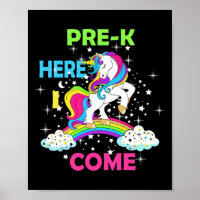 Kijk uit Prek Hier kom ik Meisje Eenhoorn Preschoo