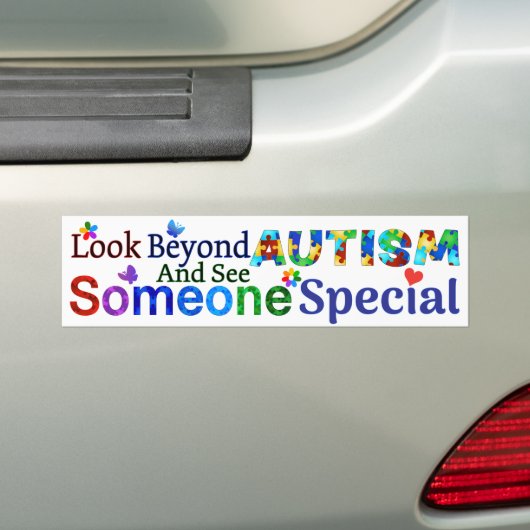 Kijk verder dan AUTISME Bumpersticker (Op auto)