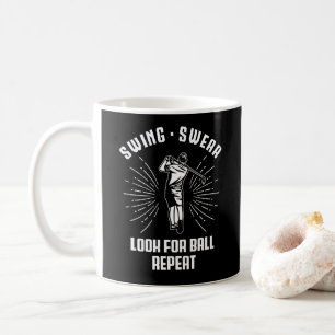 Kijk voor Ball Repeat Golf Nerd Golfen Pun Koffiemok