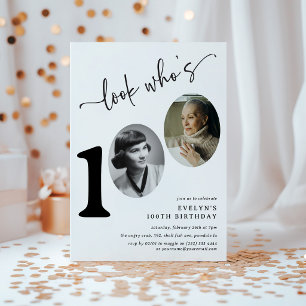 Kijk wie 100 is! Modern Foto 100e Verjaardag Kaart