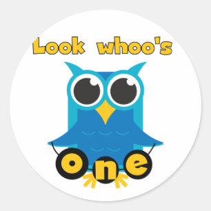 Kijk wie 1 Tshirts en geschenken heeft Ronde Sticker