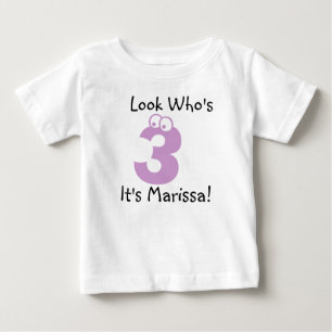 Kijk wie 3 is Verjaardags T-shirt aanpasbaar