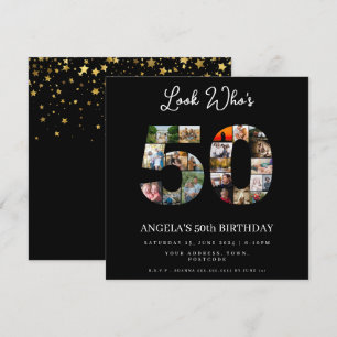 kijk wie 50 is gelukkige 50e verjaardag Fotocollag Kaart