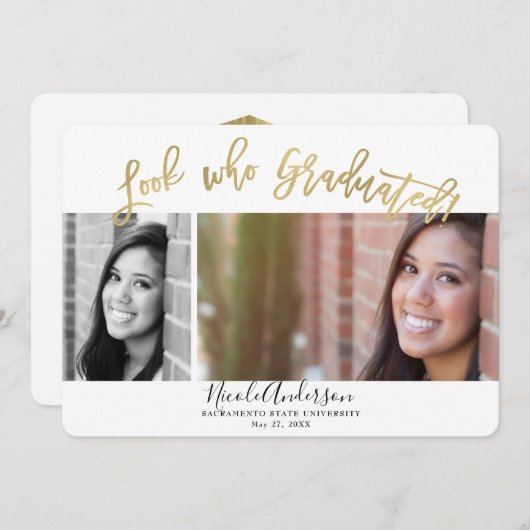 Kijk wie afgestudeerd Afstuderen 2 Fotoviering Kaart (Voorkant / Achterkant)