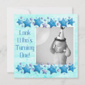 Kijk wie er 1 wordt, eerste verjaardagsuitnodiging kaart (Voorkant)