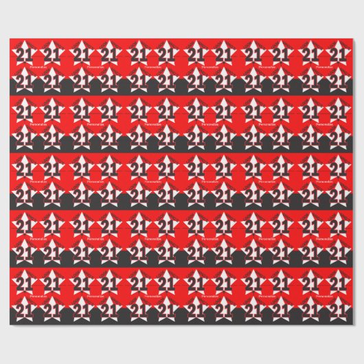 Kijk wie er 21 draait cadeaupapier (Vlak)