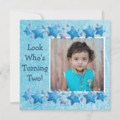 Kijk wie er 2 wordt, eerste verjaardagsuitnodiging kaart (Voorkant)